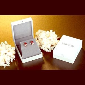 18k Gold Plated Focal Shape Earrings Luxury Box